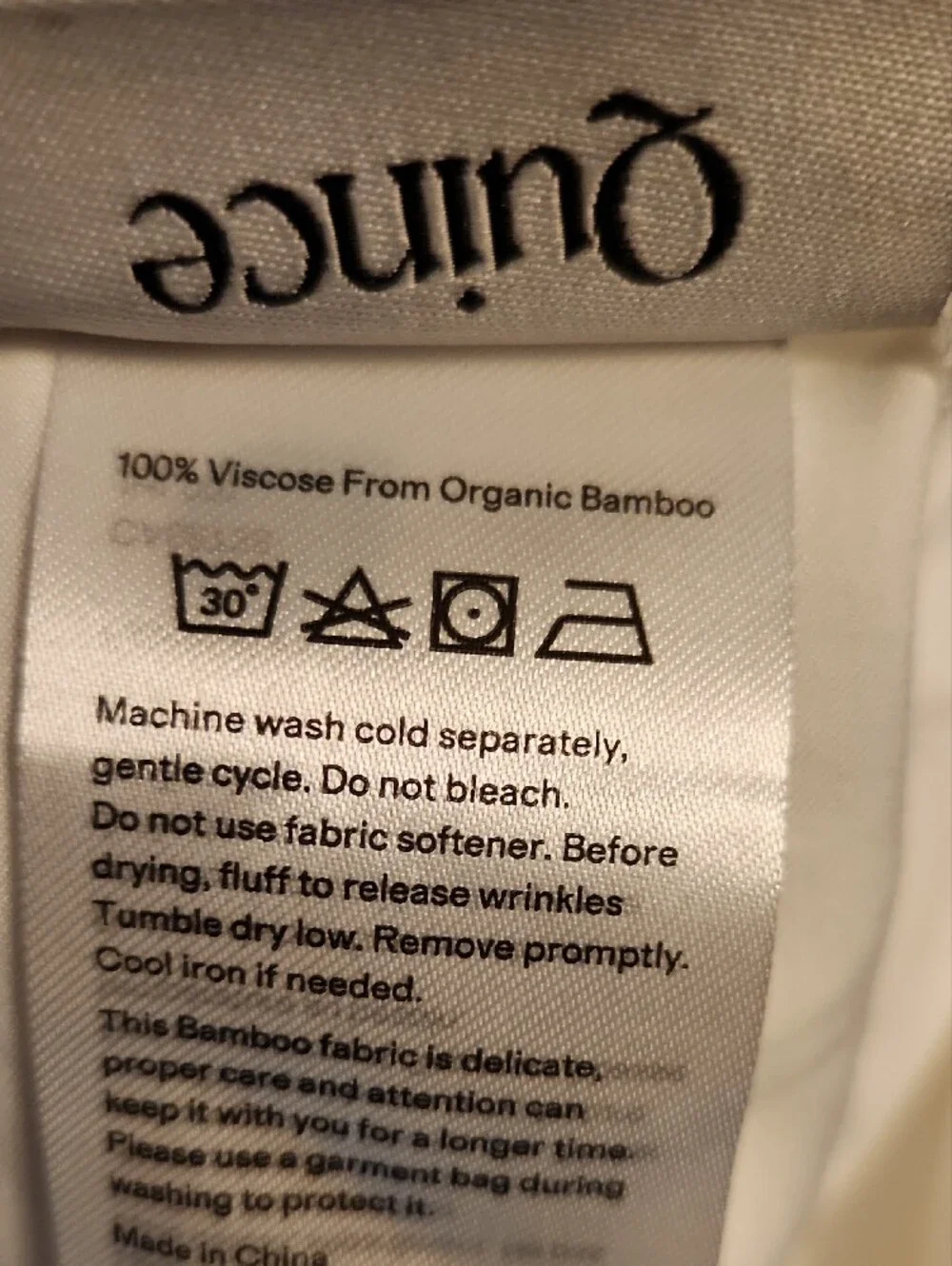 Quince Fitted Bamboo Sheet Set, Twin White NWOT Open Box